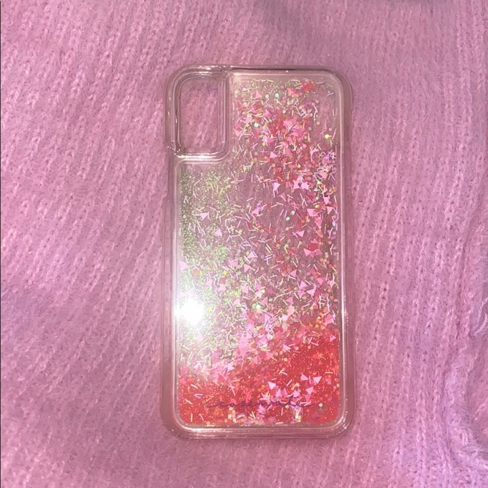 iPhone X case. Glows in the dark, water glitter